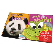 Animal Party Pack 8 Books With Stickers  : I Am A Bear , I Am A Shark